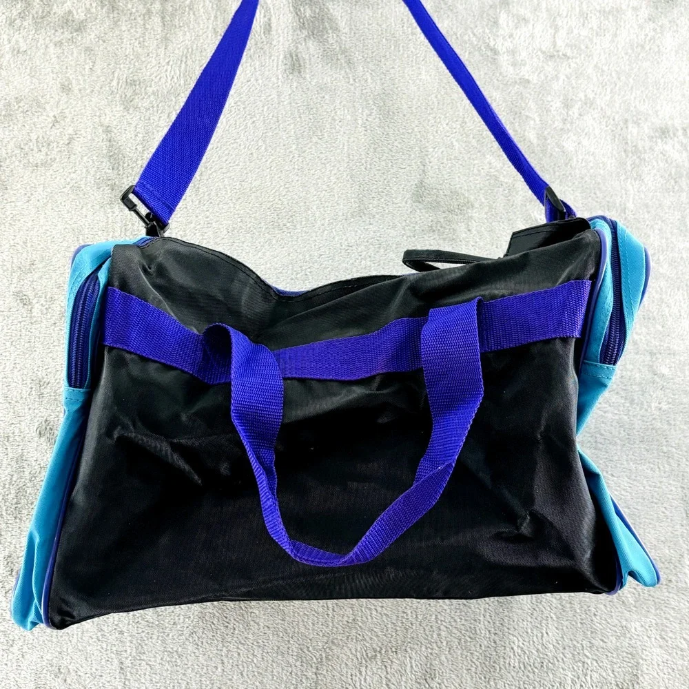 Vintage Maui Schnapps Duffel Bag‎ Black Purple Aqua Blue Nylon Tote 90s Y2K